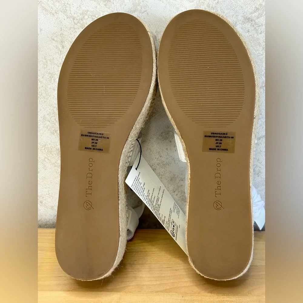 The Drop White Espadrille Platform Sandals Ankle Strap Size 9 NWT